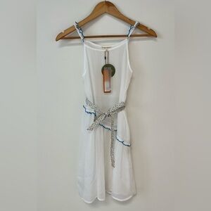 NEW The Sunday Collective Girls Size 10-11 Sleeveless Midi Mesh Dress White